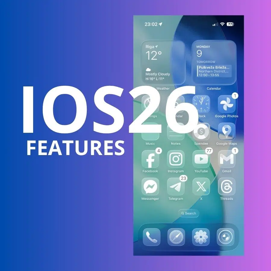 iOS 26 features liquid glass interface